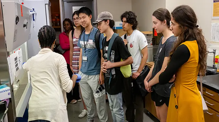 Prospective students on a specialized group tour.